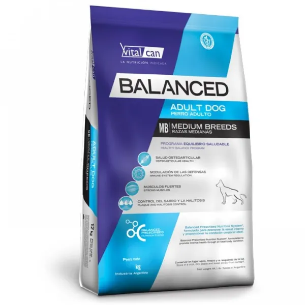 New Vitalcan Balanced Adulto Raza Mediana Alimento Para Perro