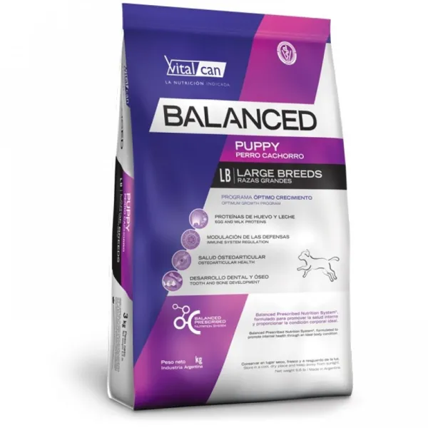 New Vitalcan Balanced Cachorro Raza Grande Alimento Para Perro