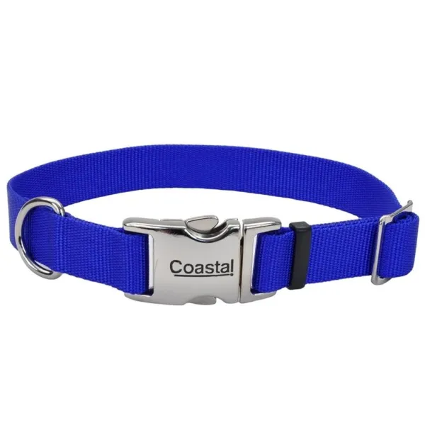Sale Coastal Collar Adjustable Dog With Metal Buckle, Blue
