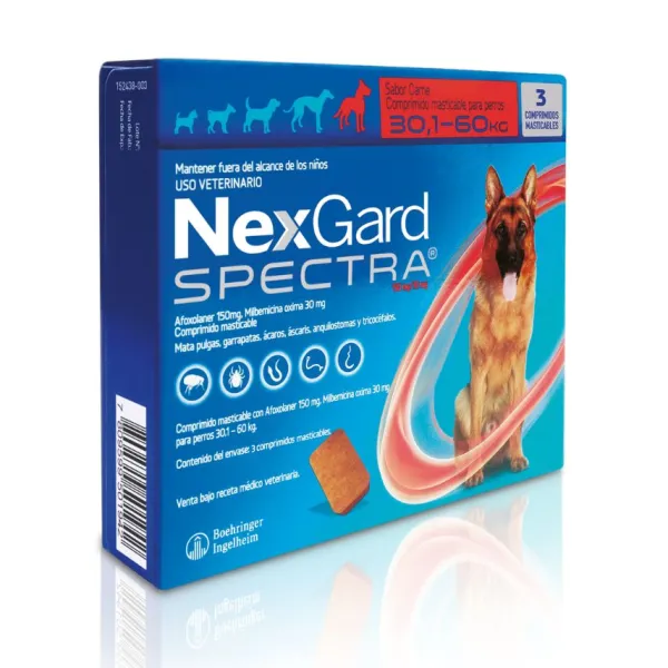 New Nexgard Spectra Desparasitante 3Comp Para Perros De 30,1 A 60 Kg