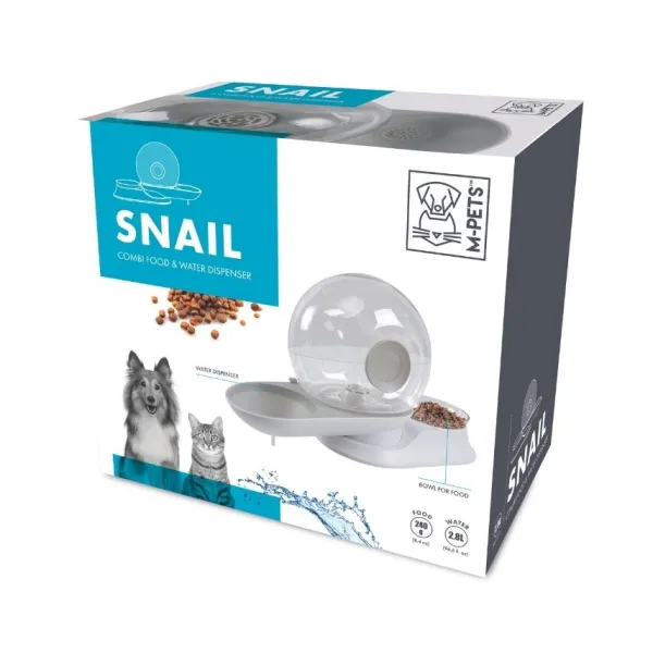 Mpets Dispensador Snail Combi Comida Y Agua