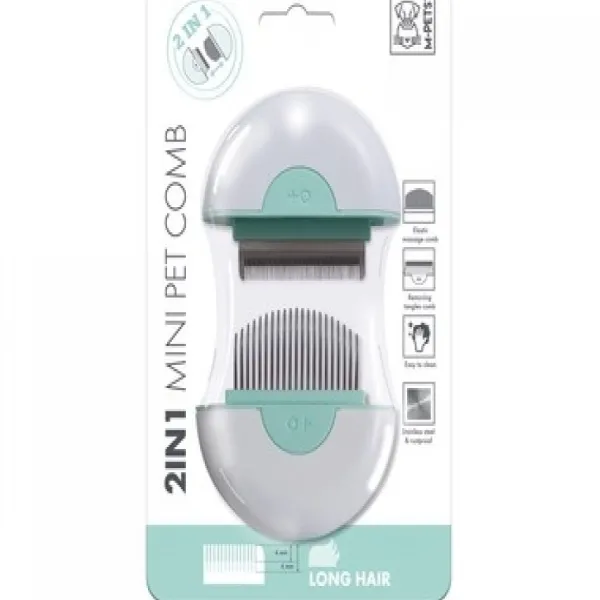 Online Mpets Mini Peine Para Mascotas 2 En 1 Para Cabello Largo - Verde