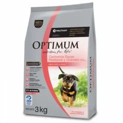 Online Optimum Cachorro Raza Mediana Y Grande Sabor Pollo Y Arroz Alimento Para Perros