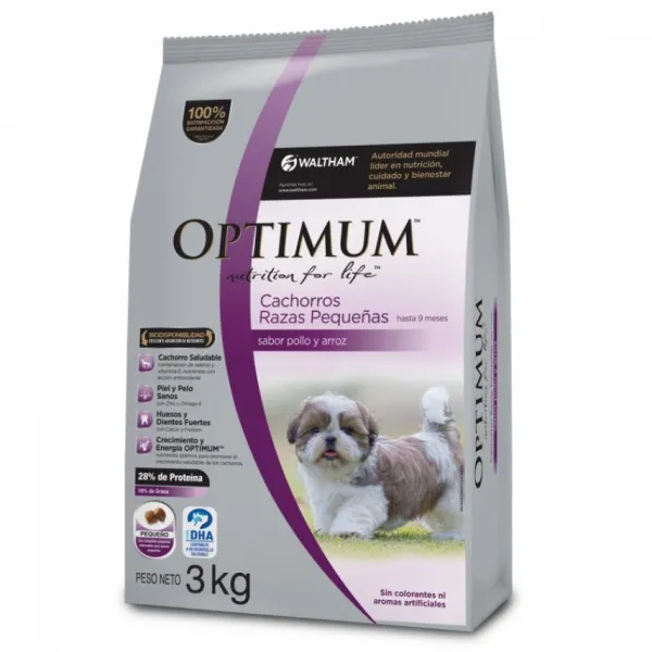 New Optimum Cachorro Raza Peque A Sabor Pollo Y Arroz Alimento Para Perros