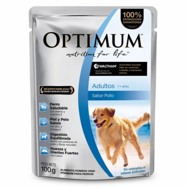 Best Optimum Pouch Adulto Raza Mediana Y Grande Pollo 100Gr