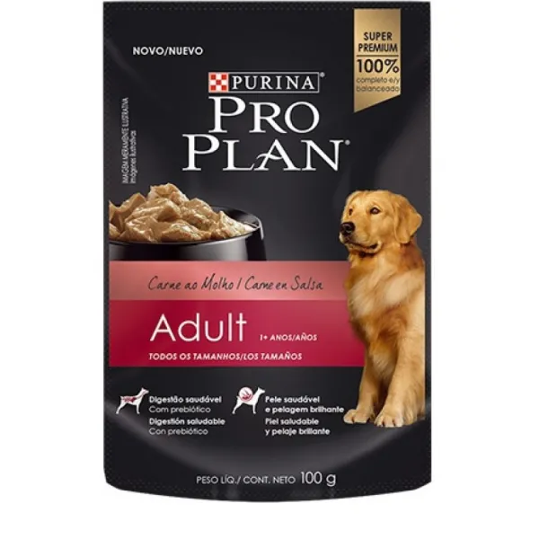 Pro Plan Proplan Wet Pouch Adult Carne Alimento H Medo Para Perros