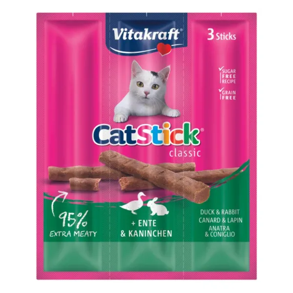 Clearance Vitakraft Snack Cat Stick Conejo Y Pato 18 Gr